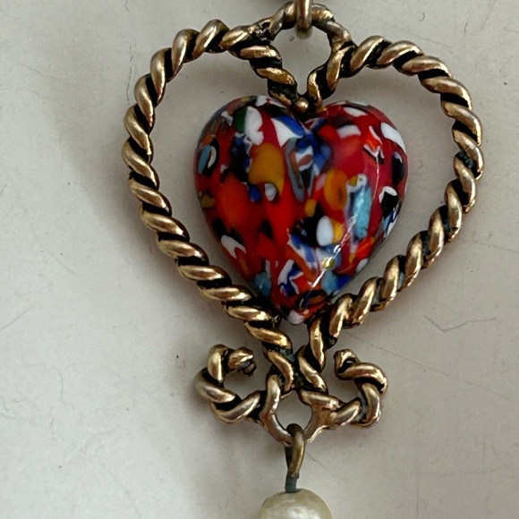 SARAH COVENTRY Gold Heart Murano glass necklace 20 inches 🥰 - Picture 3 of 7